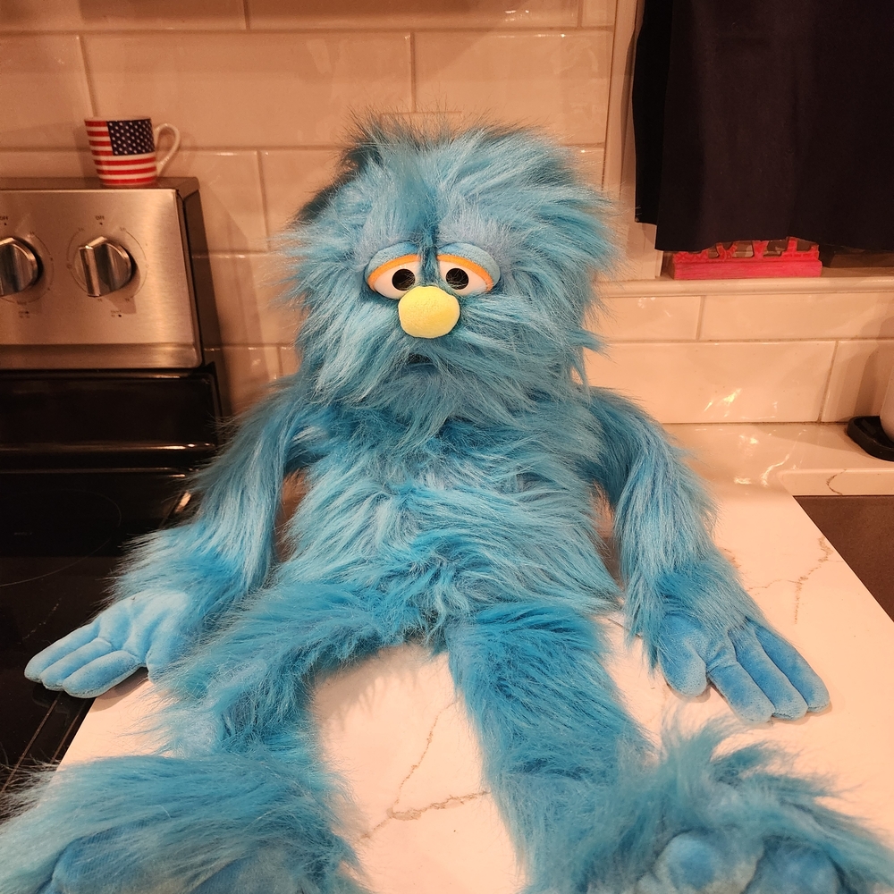 Silly Puppets Blue Furry Monster Puppet